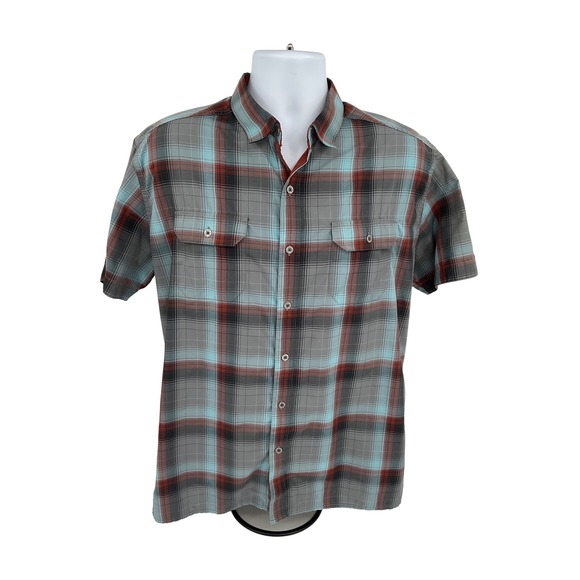 KUHL MENS PLAID BUTTON DOWN HIKING SHIRT SIZE LARGE #1210 - Picture 1 of 9